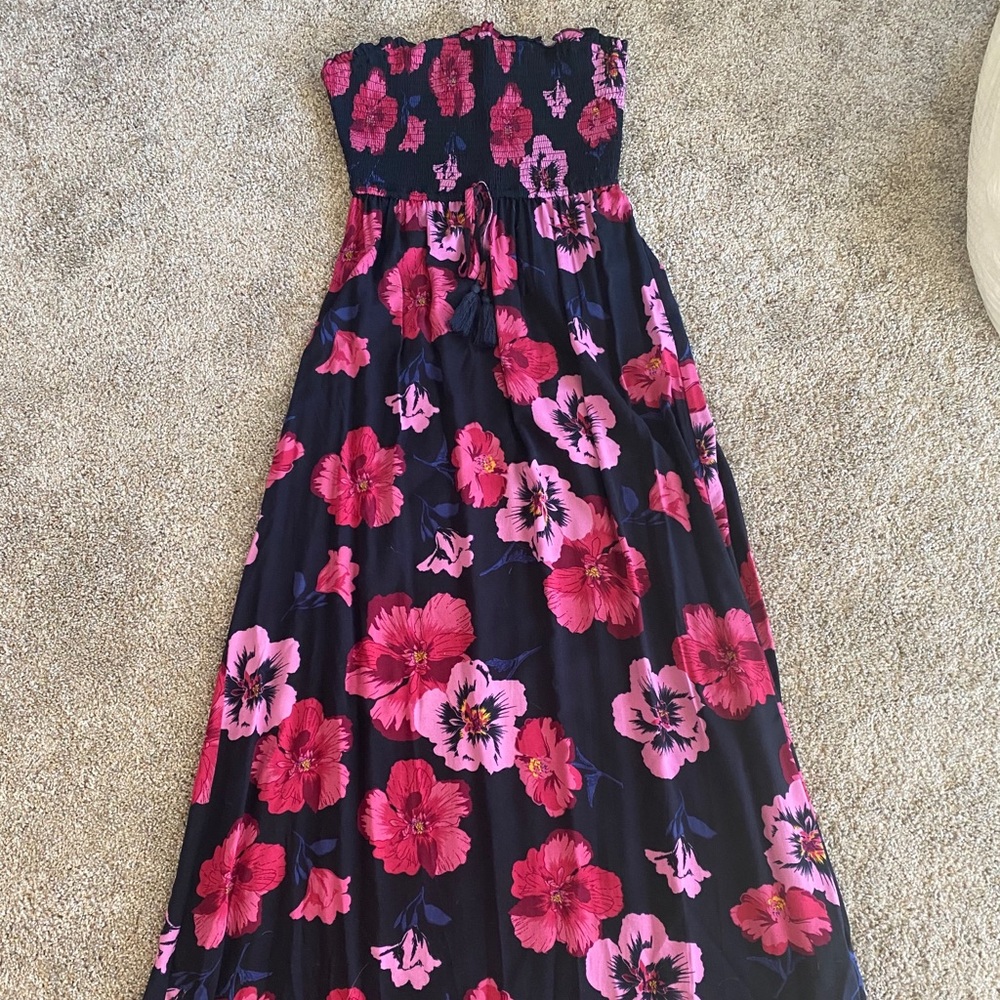 Strapless floral dress